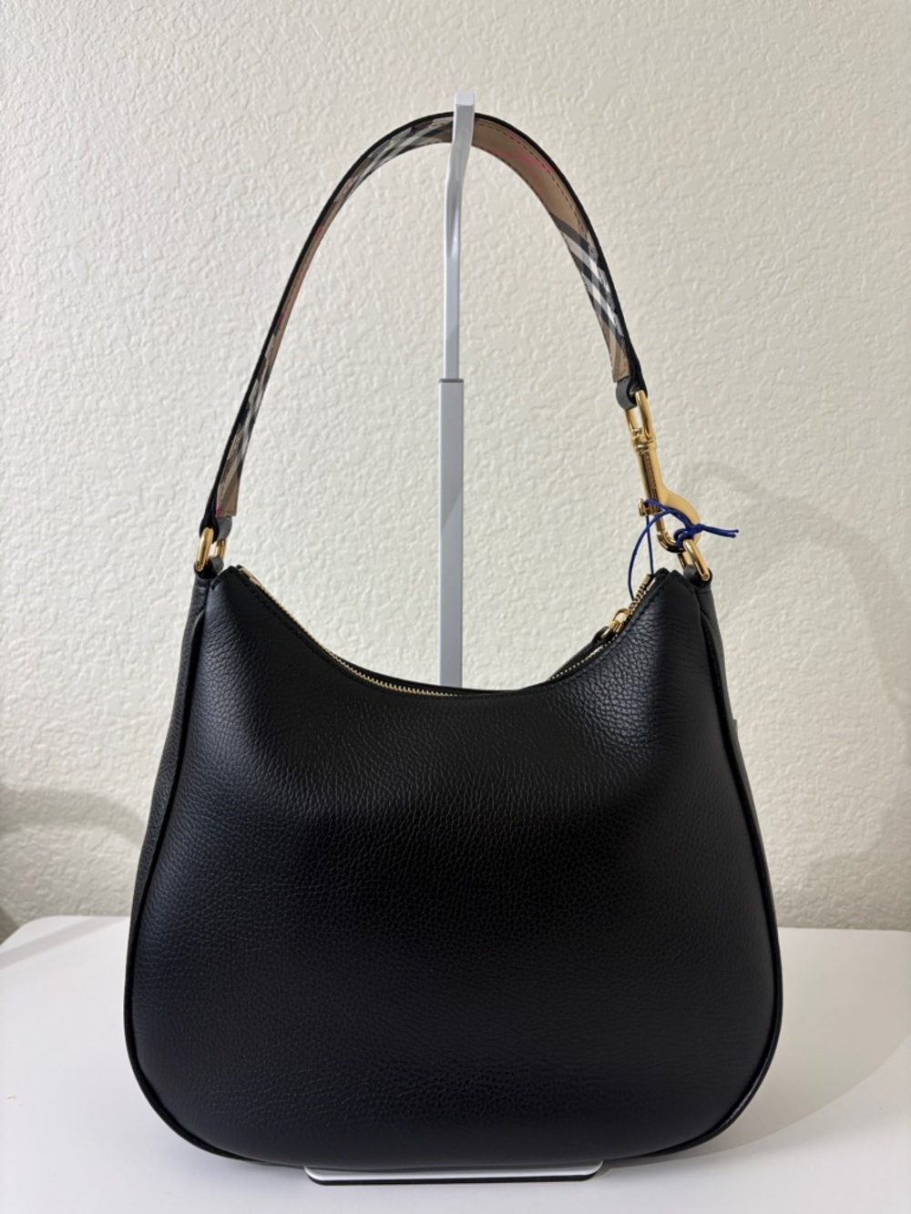 sale ends 7/19 Burberry Black Pebbled Leather Hobo Shoulder Bag Medium - Picture 12 of 12